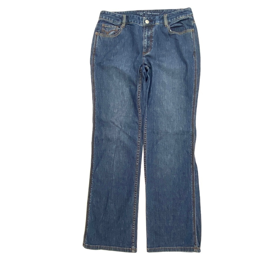 Liz Claiborne Slim Bootcut Women's size 10 Dark‎ Wash Blue Denim Jeans